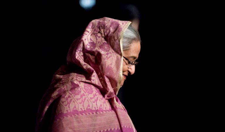 TOKYO, JAPAN - MAY 30: Bangladesh's Prime Minister Sheikh Hasina Wajed leaves the 25th International Conference on The Future of Asia on May 30, 2019 in Tokyo, Japan. The conference where economic and academic leaders from the Asia-Pacific region discuss on regional issues and the role of Asia in the world is held through May 31.  (Photo by Tomohiro Ohsumi/Getty Images)