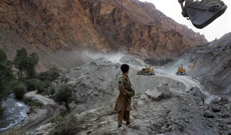 FILE -- Above road construction near an iron ore mine near Bamiyan, Afghanistan, July 4,  2012. The country’s lack of infrastructure has hindered efforts to exploit its natural resources. (Mauricio Lima/The New York Times)