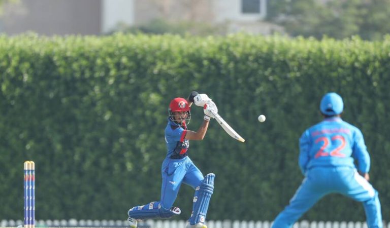 Sohail Khan Zurmatai of Afghanistan plays a shot during the ACC Men's U19 Asia Cup 2023 Group A match between India and Afghanistan held at the ICC Academy Ground, Dubai, UAE on December 8, 2023.

Photo by: Anshuman Akash / CREIMAS / Asian Cricket Council

RESTRICTED TO EDITORIAL USE