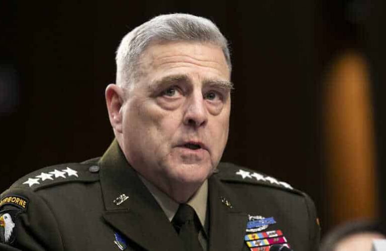 Chairman of the Joint Chiefs of Staff Gen. Mark Milley testifies to Senate Armed Services Committee about the budget, Wednesday, March 4, 2020, on Capitol Hill in Washington. (AP Photo/Jacquelyn Martin)