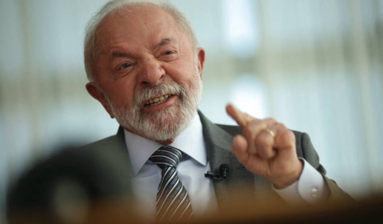 Brazil's President Luiz Inacio Lula da Silva speaks during an interview with Reuters at the Alvorada Palace, in Brasilia, Brazil, August 6, 2025. REUTERS/Adriano Machado