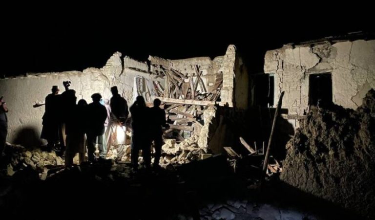 PAKTIKA, AFGHANISTAN - JUNE 22: Search and rescue operations continue after quake shakes border provinces of Paktika, Afghanistan on June 22, 2022. (Photo by Sayed Khodaberdi Sadat/Anadolu Agency via Getty Images)