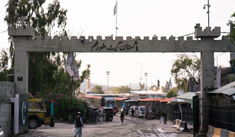 A gate at the Torkham border crossing.