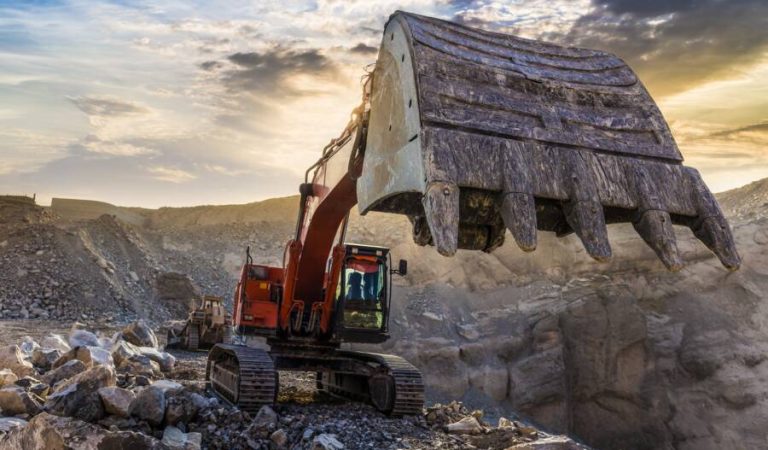 Excavator working at Mining site