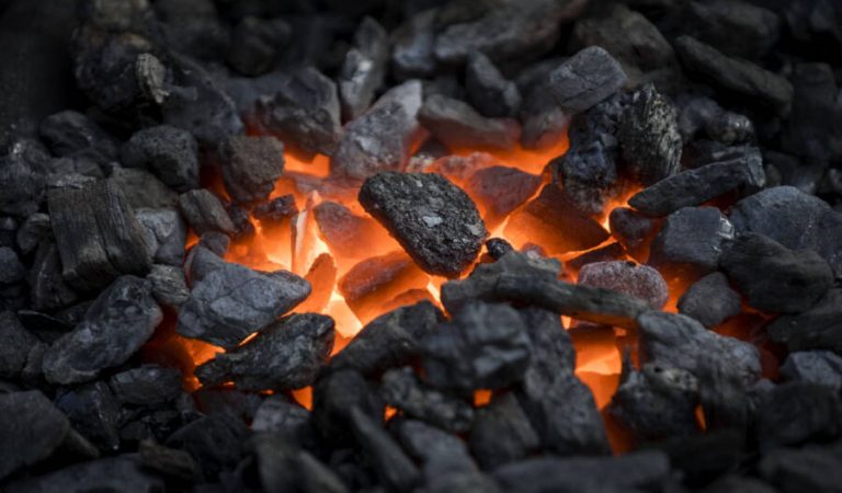 Blacksmiths coals burning for iron work