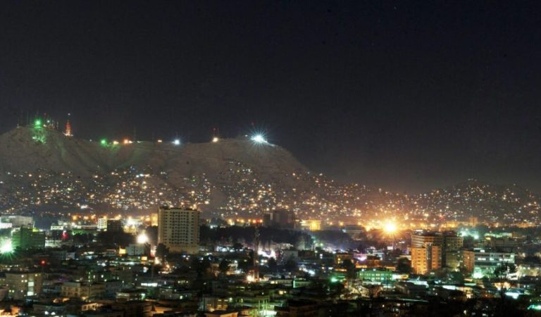 Afghanistan produces about half the power it currently uses and imports the other half from neighboring countries. But that total still doesn't meet the country's demands. This photo shows Kabul at night in January.