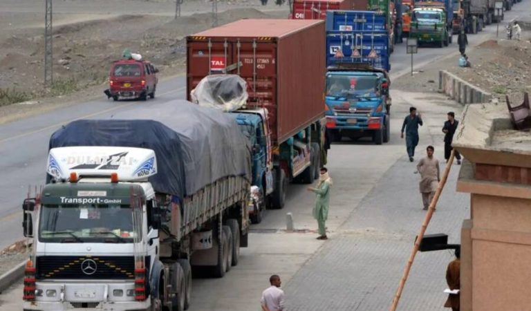 Afghan trucks in Pakistan