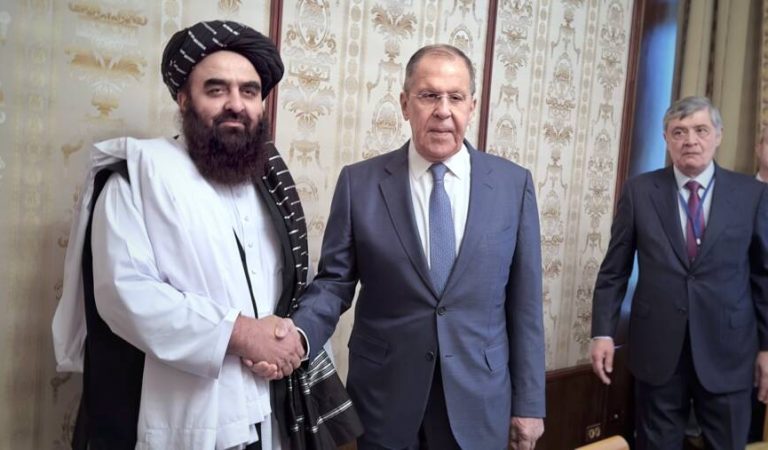 Amirkhan Muttaqi and Sergey Lavrov