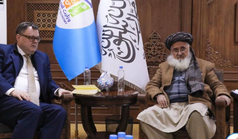 Din Mohammad Hanif meets with Pierre Albert Alsas, Chargé d'Affaires of the Norwegian Embassy2