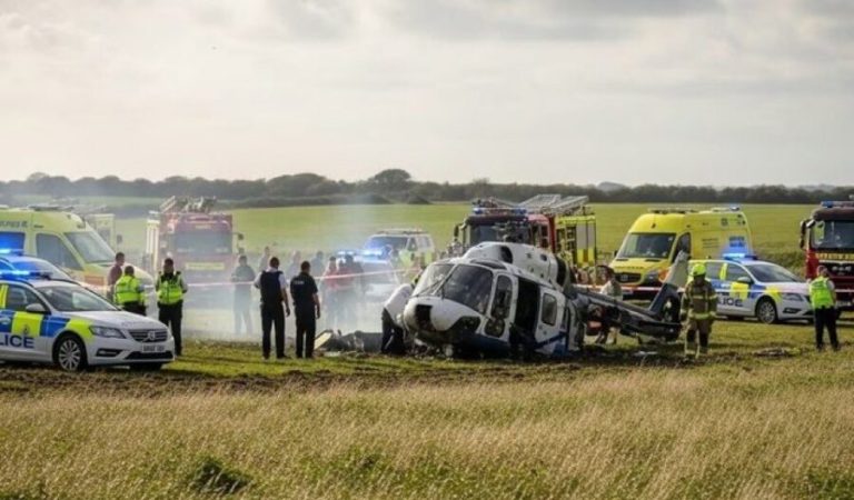 Helicopter crash in Britain