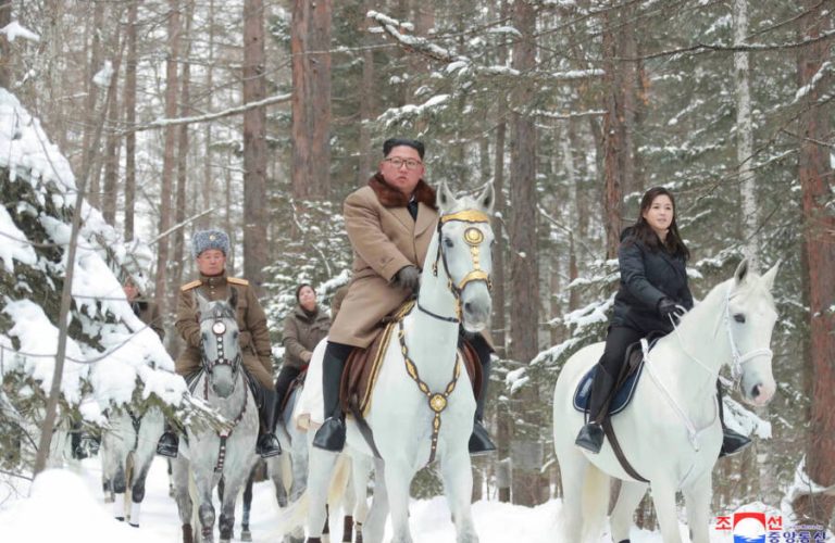 Kim Jong-un is riding a horse