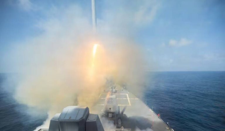 The launching of missiles by U.S. aircraft against Iran1