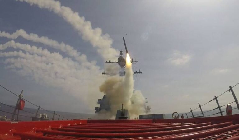 The launching of missiles by U.S. aircraft against Iran2