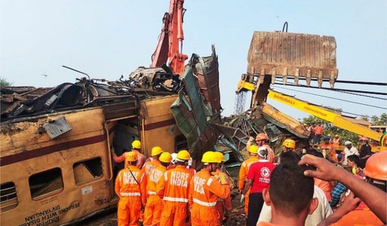 Two trains crash in India