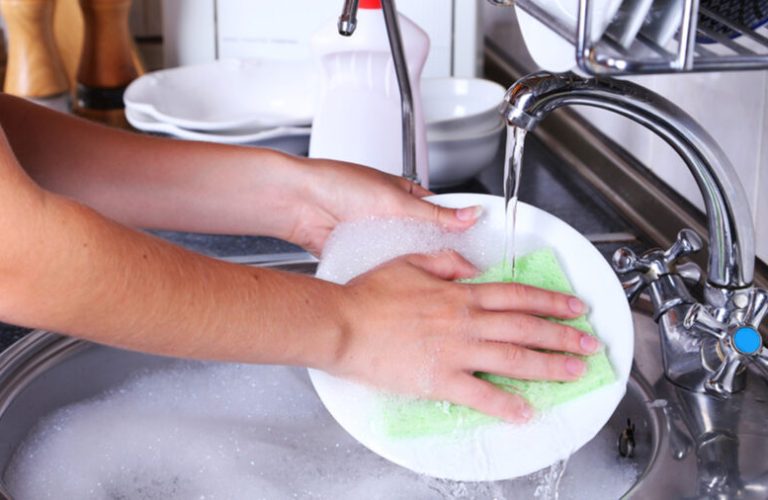 Washing dishes