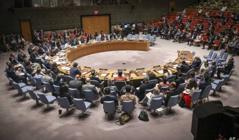 United Nations Security Council meeting on the Mideast attended by United States Secretary of State Michael Pompeo, Tuesday Aug. 20, 2019 at U.N. headquarters. (AP Photo/Bebeto Matthews)