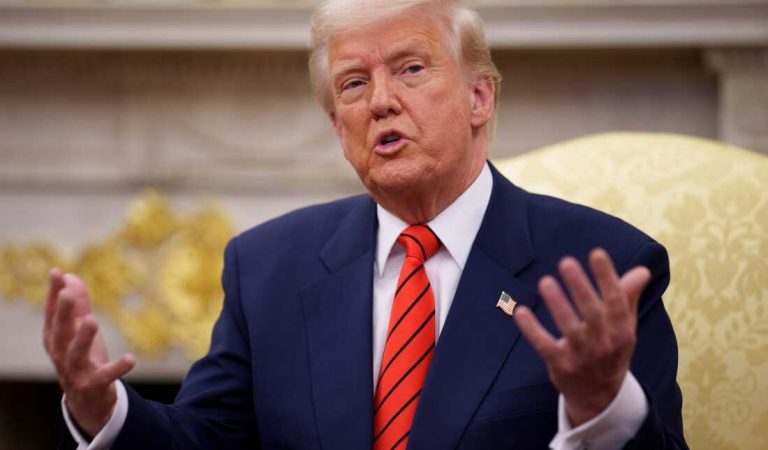 WASHINGTON, DC - MARCH 13: U.S. President Donald Trump speaks during a meeting with NATO Secretary General Mark Rutte in the Oval Office of the White House on March 13, 2025 in Washington, DC. The two leaders met as the Trump administration has once again put the military alliance between the United States and Western Europe in question. (Photo by Andrew Harnik/Getty Images)