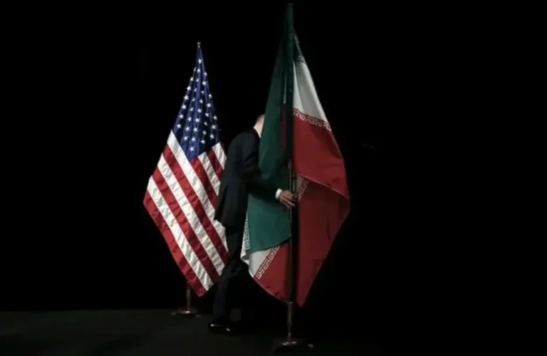 Iran and America flags