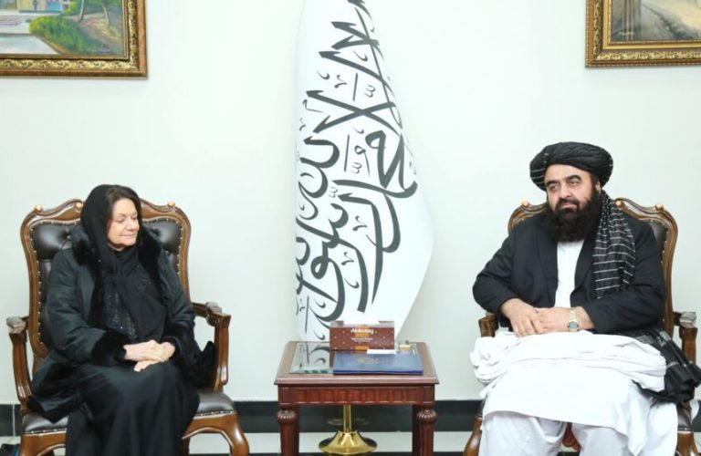 Amir Khan Muttaqi and Rosemary DiCarlo