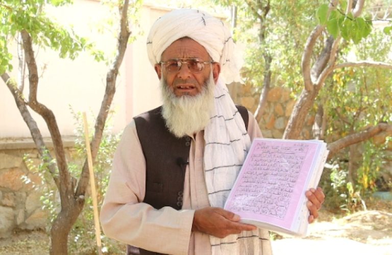 A 67-year-old teacher in Logar has handwritten the entire Holy Quran 1