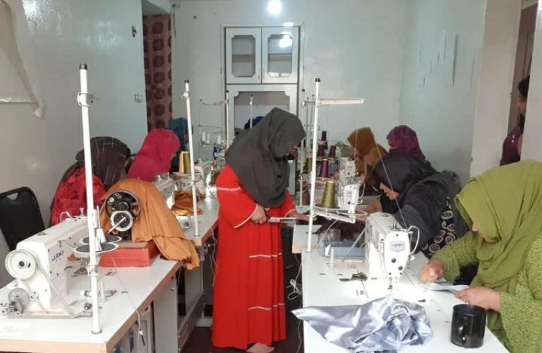 A woman in Logar has provided work and sewing training to more than 20 women 1