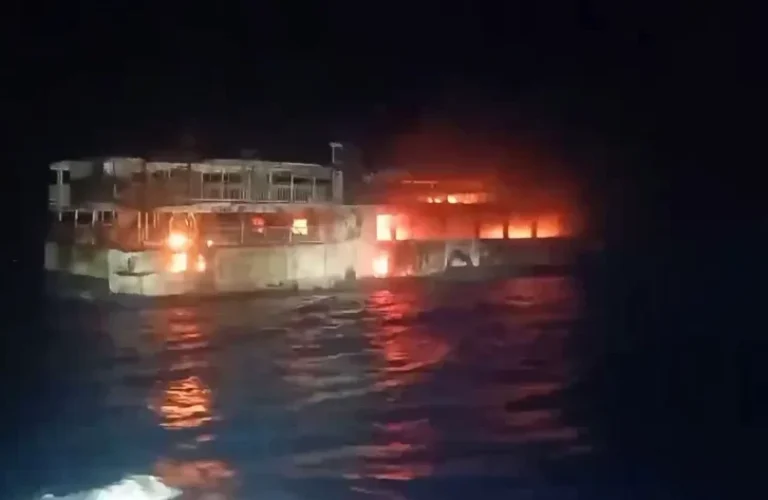 The burning ship