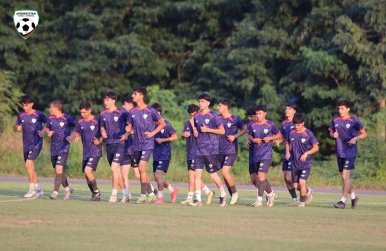 Afghan football team practice