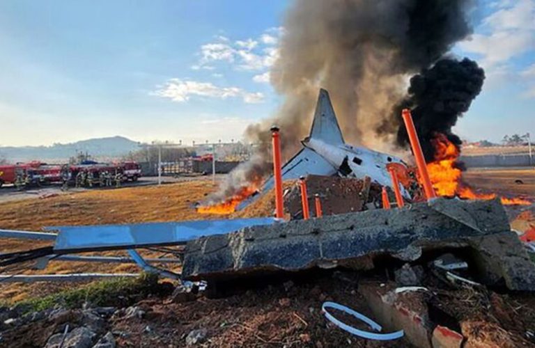 Airplane fire in South Korea