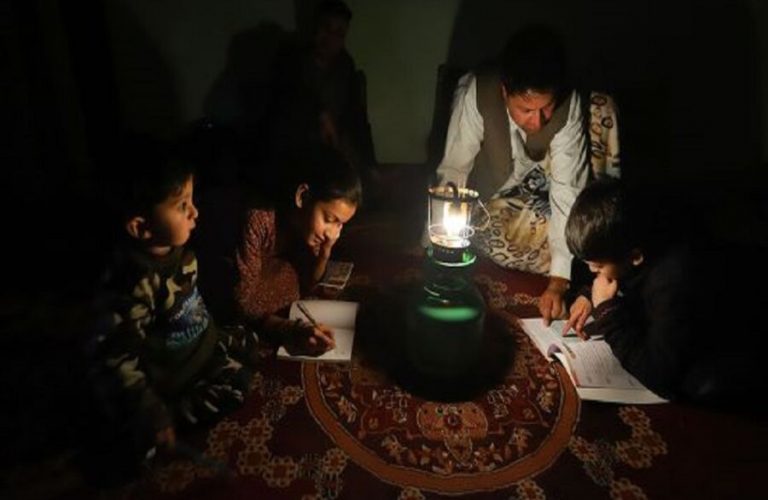 Mandatory Credit: Photo by Jawad Jalali/EPA-EFE/Shutterstock (9638973e)
An Afghan family use gas lamp at home in downtown Kabul, Afghanistan 21 April 2018. Sever power cuts in Kabul, due to a recently bombed power pylon by Taliban militants in Baghlan province, has increased the vows of traders and people in general.
Kabul electricity shortages, Afghanistan - 21 Apr 2018