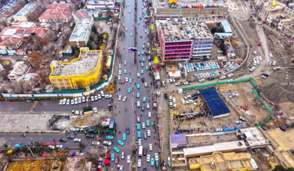 Construction of an air bridge in front of the Kabul provincial office has begun