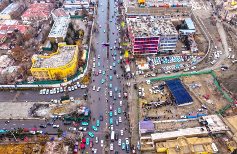 Construction of an air bridge in front of the Kabul provincial office has begun