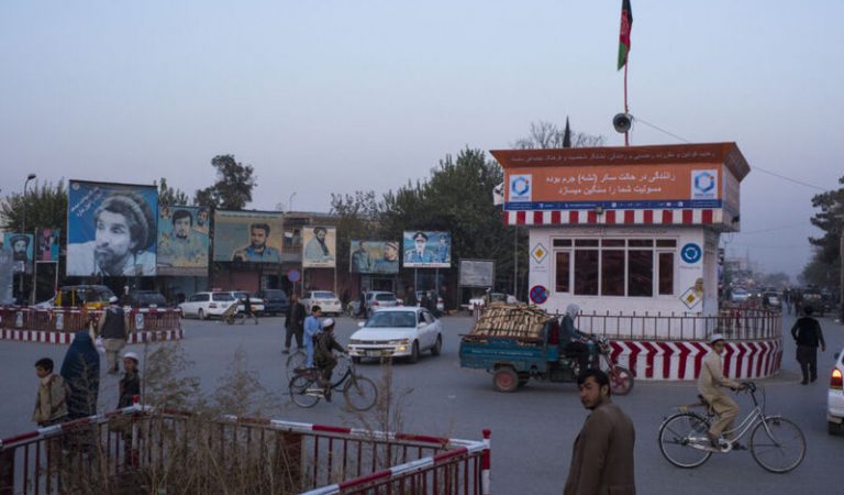 The central traffic square of Kunduz City three weeks after it was partially taken over by the Taliban in early October 2016. 27.10.2016. CREDIT: Andrew Quilty for The Wall Street Journal.  SLUG: AFGHAN110