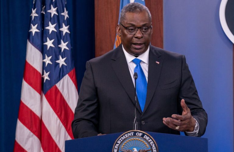 FILE PHOTO: U.S. Defense Secretary Lloyd Austin answers reporters questions at the Pentagon as the U.S. military nears the formal end of its mission in Afghanistan in Arlington, Virginia, U.S. July 21, 2021. REUTERS/Ken Cedeno