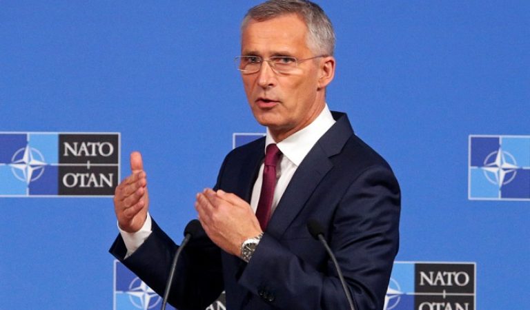 NATO Secretary-General Jens Stoltenberg speaks during a news conference after a NATO Defence Ministers meeting in Brussels, Belgium June 26, 2019. REUTERS/Francois Walschaerts
