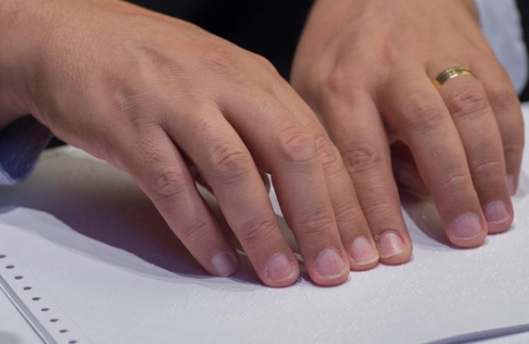 Person with a blindness disability