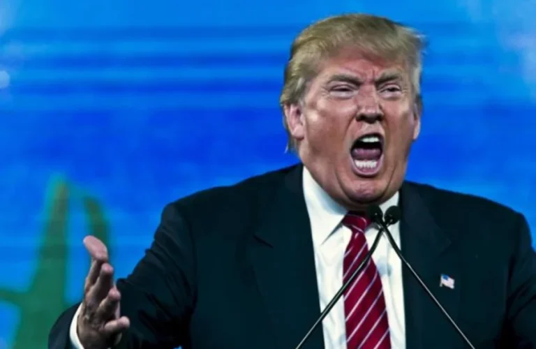 Trump with an angry face