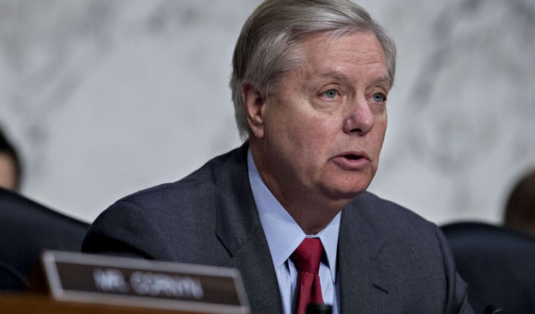 Senator Lindsey Graham, a Republican from South Carolina and chairman of the Senate Judiciary Subcommittee on Crime and Terrorism, makes an opening statement during a hearing with former Acting Attorney General Sally Yates, not pictured, in Washington, D.C., U.S., on Monday, May 8, 2017. Yates is expected to be questioned about how blunt a warning she gave the incoming administration that Lieutenant General Flynn had provided a misleading account of a telephone conversation with Russia's ambassador to the U.S. during Trump's transition to the White House. Photographer: Andrew Harrer/Bloomberg via Getty Images
