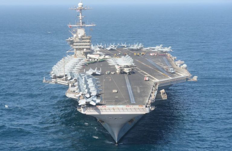 200304-N-MQ631-0968 ARABIAN SEA (March 4, 2020) The aircraft carrier USS Harry S. Truman (CVN 75) transits the Arabian Sea March 4, 2020. The Harry S. Truman Carrier Strike Group is deployed to the U.S. 5th Fleet area of operations in support of naval operations to ensure maritime stability and security in the Central Region, connecting the Mediterranean and the Pacific through the western Indian Ocean and three strategic choke points. (U.S. Navy photo by Mass Communication Specialist 3rd Class Maxwell Higgins)