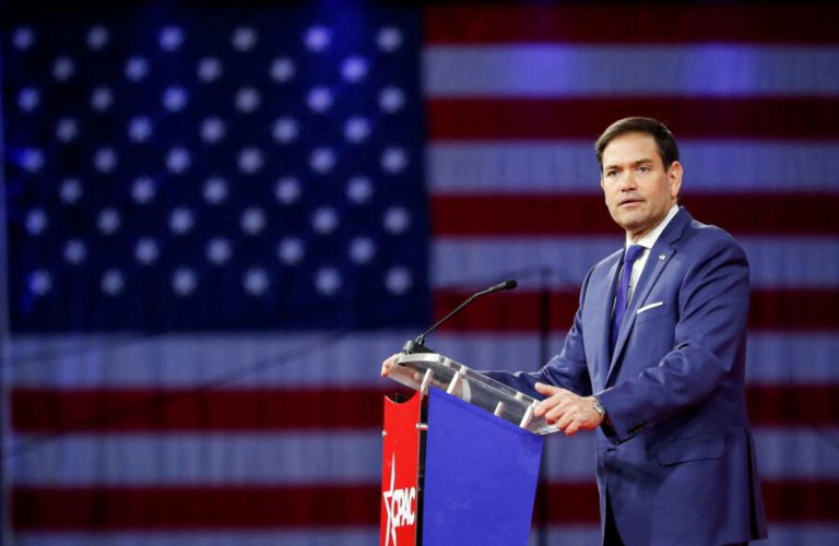 FILE PHOTO: U.S. Senator Republican Marco Rubio gives a speech at the Conservative Political Action Conference (CPAC) in Orlando, Florida, U.S. February 25, 2022. REUTERS/Octavio Jones/File Photo